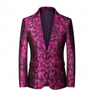 Herre Blazer Sport Frakke Blomstermønster Individuality Én Knapper Slank