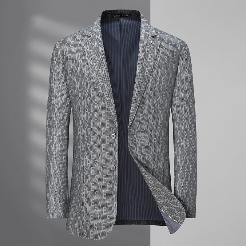 Herre Blazer Sport Frakke Enkeltradet To Knapper Casual Stripe Elastik Plus Størrelse