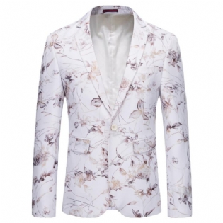 Herre Blazer Sport Frakke Mode Blomstermønster Individualitet Business Moderne Én Knapper