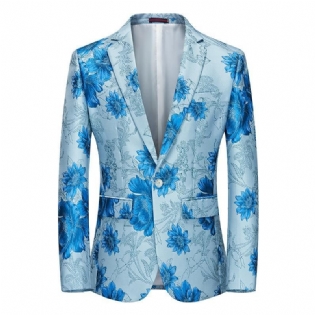 Herre Blazer Sport Frakke Mode Plant Blomstermønster Én Knapper