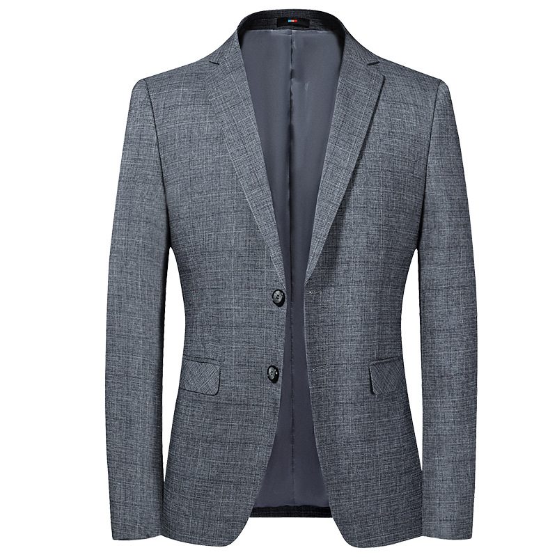 Herre Blazer Sport Frakke Plaid Slank Casual To Knapper