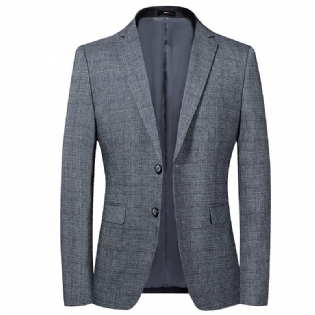 Herre Blazer Sport Frakke Plaid Slank Casual To Knapper