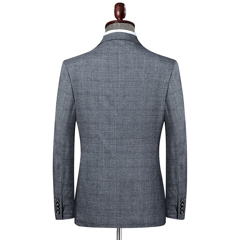 Herre Blazer Sport Frakke Plaid Slank Casual To Knapper - Grå