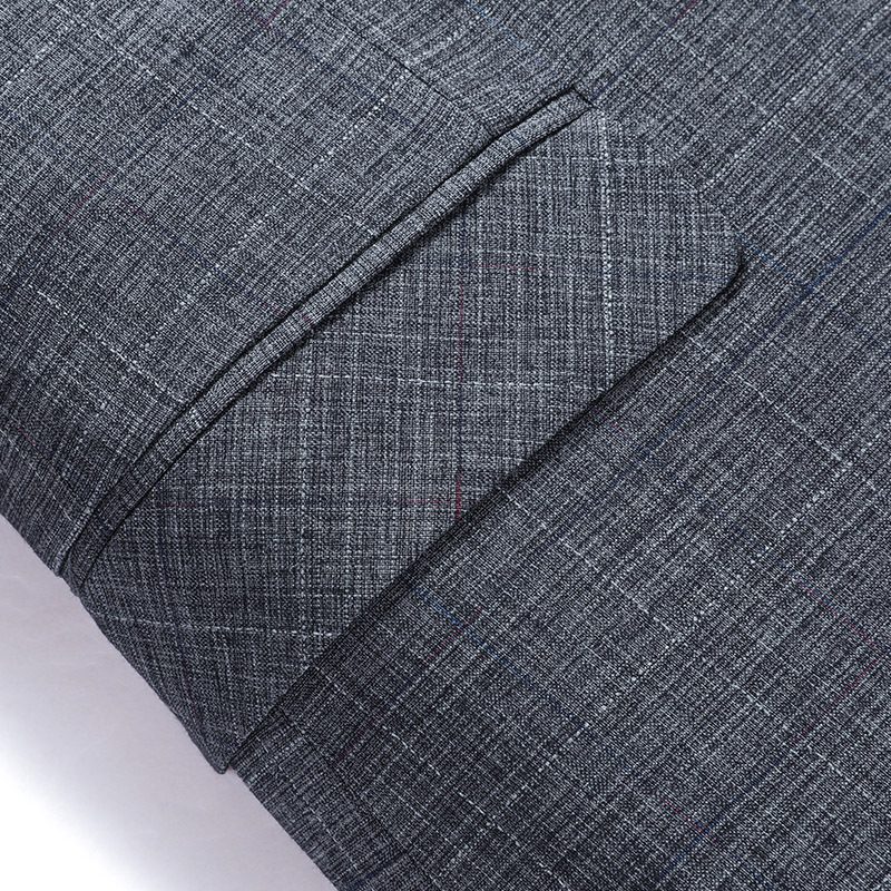 Herre Blazer Sport Frakke Plaid Slim Business Moderne To Knapper - Grå