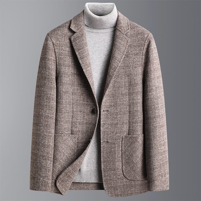 Herre Blazer Sport Frakke Plaid Uld Business Moderne To Knapper