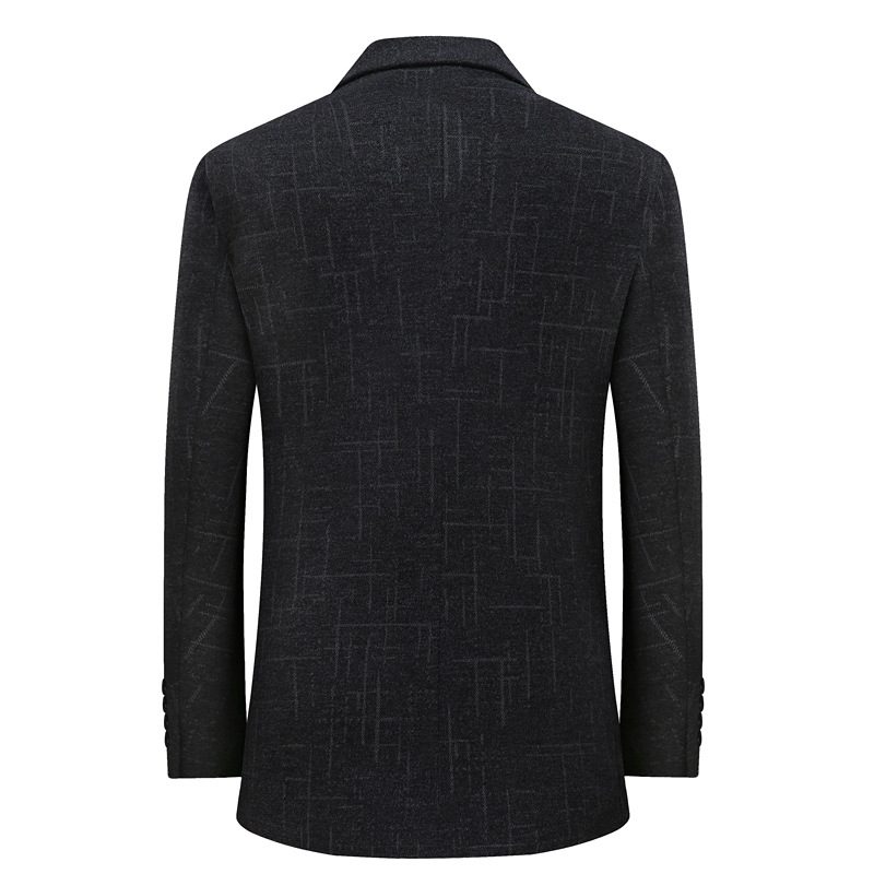 Herre Blazer Sport Frakke Plus Størrelse Plaid Stribe Mønster Med To Knapper Indsat Lomme Flad Krave - Sort / Grå