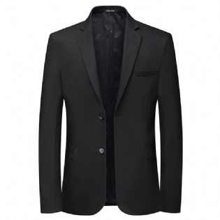 Herre Blazer Sport Frakke To Knapper Flap Lommer Flad Krave Elegant