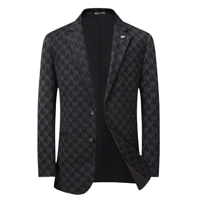 Herre Blazer Sport Frakke To Knapper Løs Blomstermønster Stribe Elegant Plus Størrelse