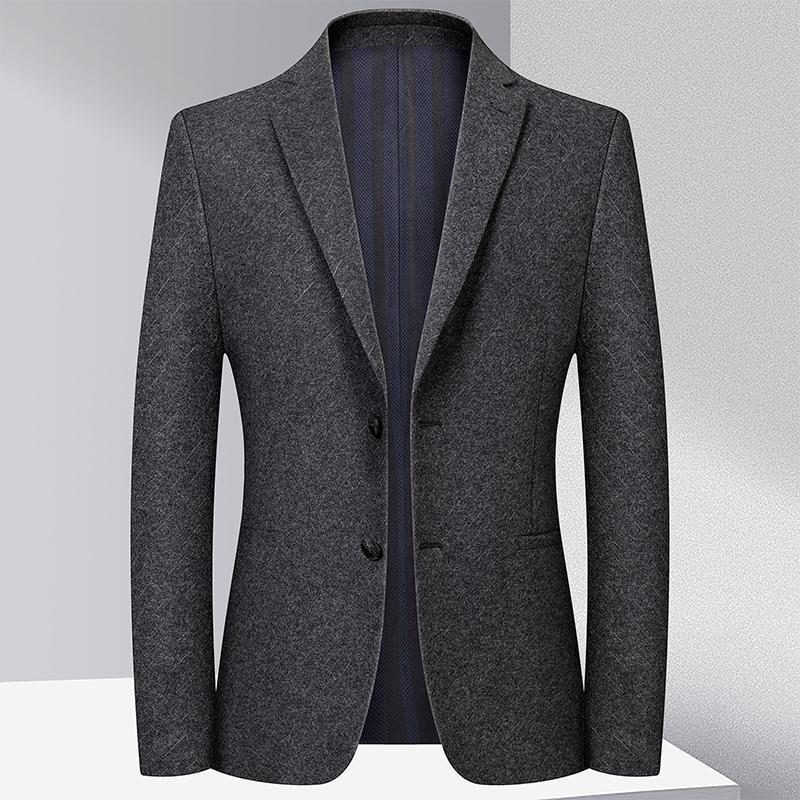 Herre Blazer Sport Frakke Uld Business Moderne Slanke To Knapper