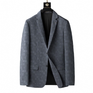 Herre Blazer Sportsfrakke Business Moderne Bogstaver Blomstermønster Plaid To Knapper Plus Størrelse