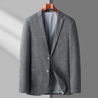 Herre Blazer Sportsfrakke Business Moderne Plaid Løs To Knapper Stor Størrelse