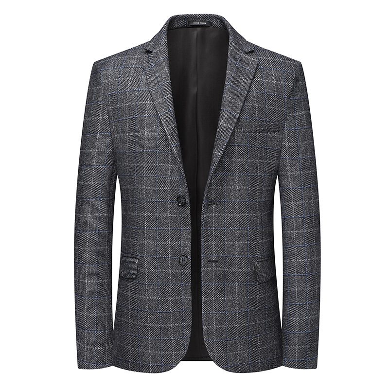 Herre Blazer Sportsfrakke Casual Plaid To Knapper Oversized Løs