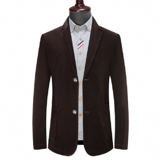 Herre Blazer Sportsfrakke Corduroy Løse To Knapper Patch Lommer Plus Størrelse