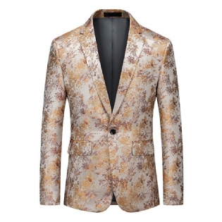 Herre Blazer Sportsfrakke Én Knapper Business Moderne Blomstermønster Plus Størrelse