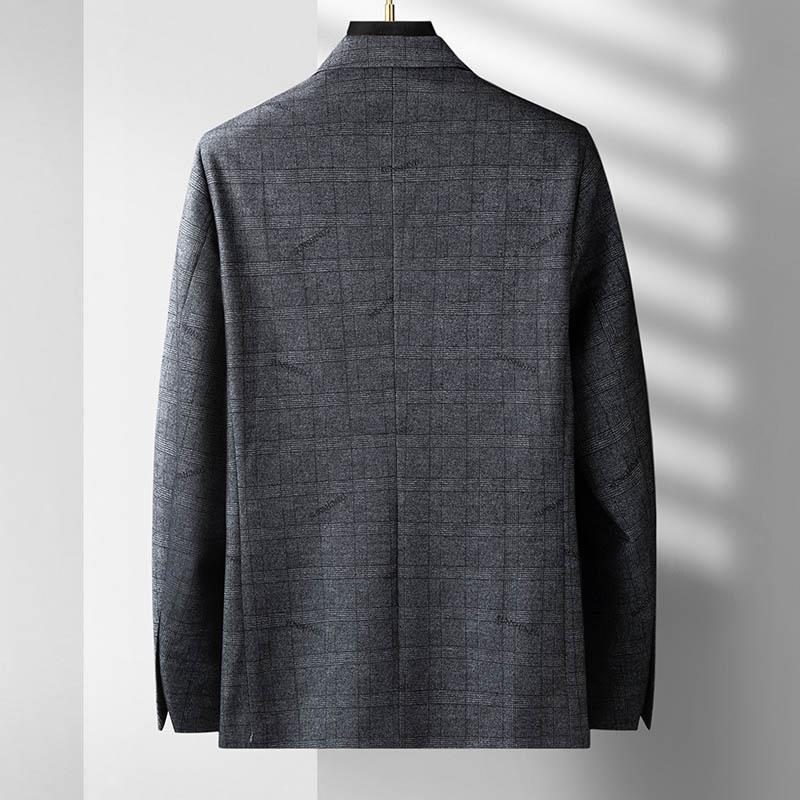 Herre Blazer Sportsfrakke Plus Størrelse Casual Plaid Med To Knapper - Blå