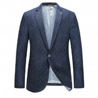 Herre Store Og Høje Blazer Sportsfrakke Slank Afslappet Plaid Med To Knapper