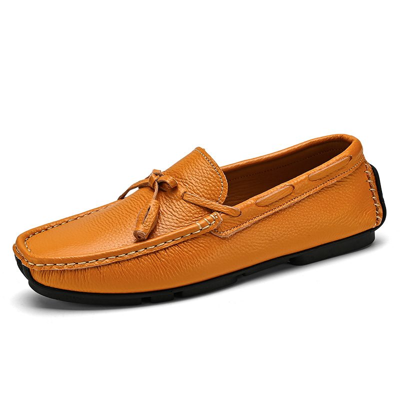 Loafers Til Mænd Moccasin Tassel Cow Læder